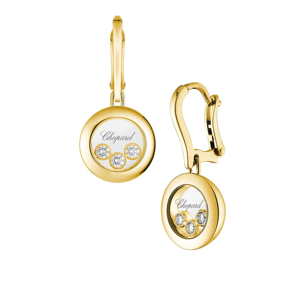 Berry's Jewellers Happy Diamonds 18ct Yellow Gold Circular Drop Earrings - Berry's Jewellers