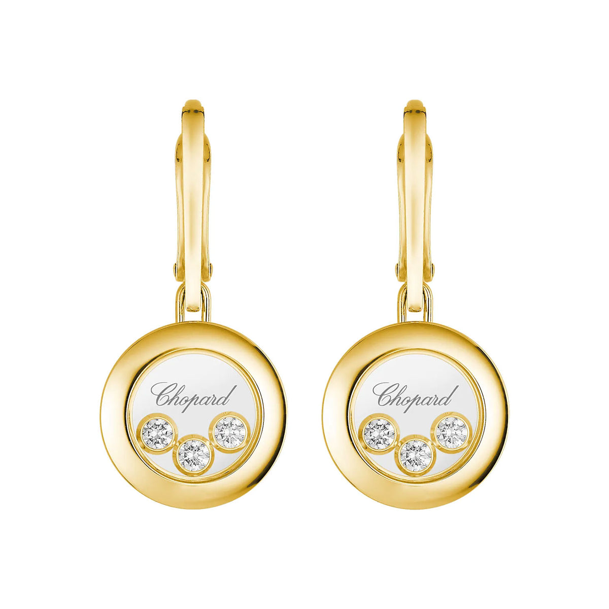 Berry's Jewellers Happy Diamonds 18ct Yellow Gold Circular Drop Earrings - Berry's Jewellers