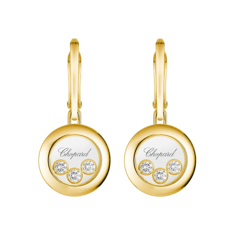 Berry's Jewellers Happy Diamonds 18ct Yellow Gold Circular Drop Earrings - Berry's Jewellers