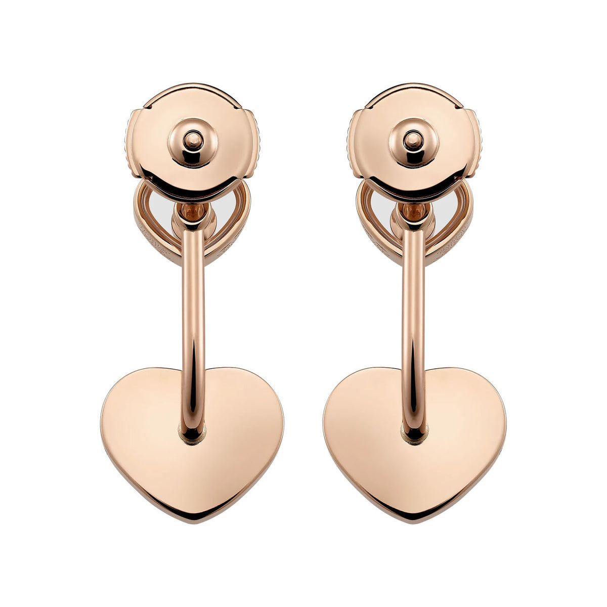 Chopard 18ct Rose Gold Happy Hearts Malacite & Diamond Drop Earrings - Berry's Jewellers
