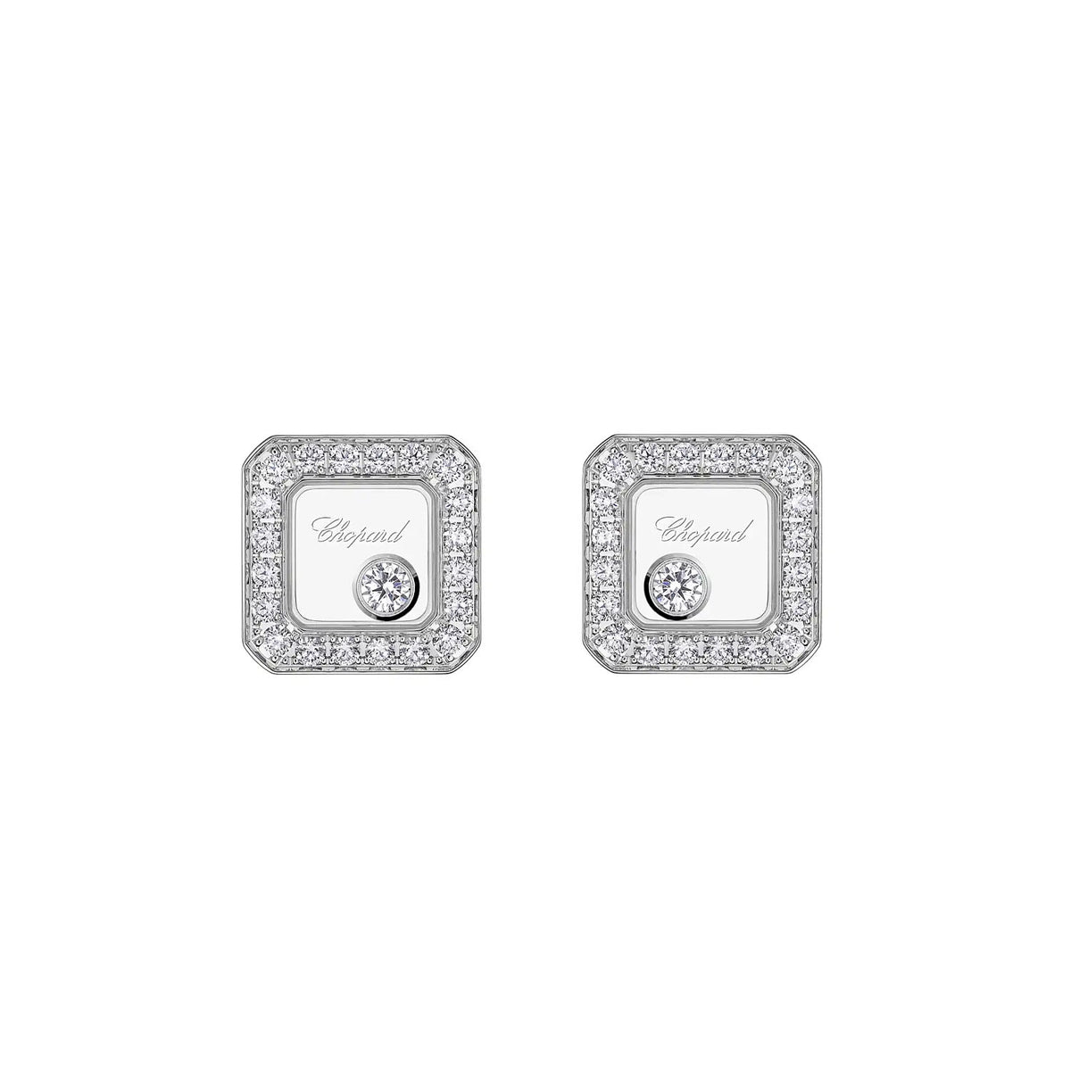 Chopard Happy Diamonds Icons 18ct White Gold Earrings - Berry's Jewellers