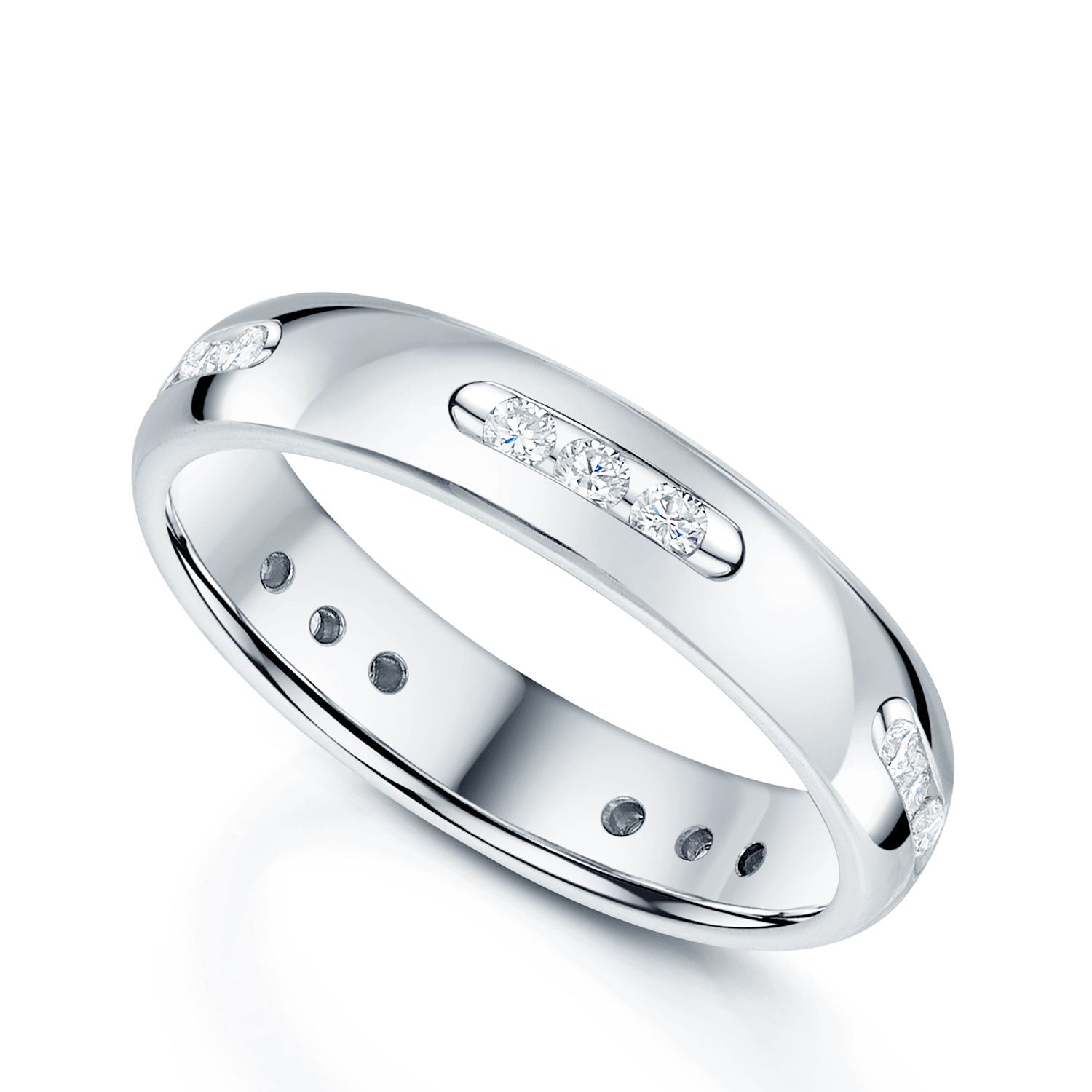18ct White Gold Diamond Set Wedding Band