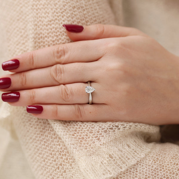 Platinum GIA Certificated Pear Cut Diamond Engagement Ring