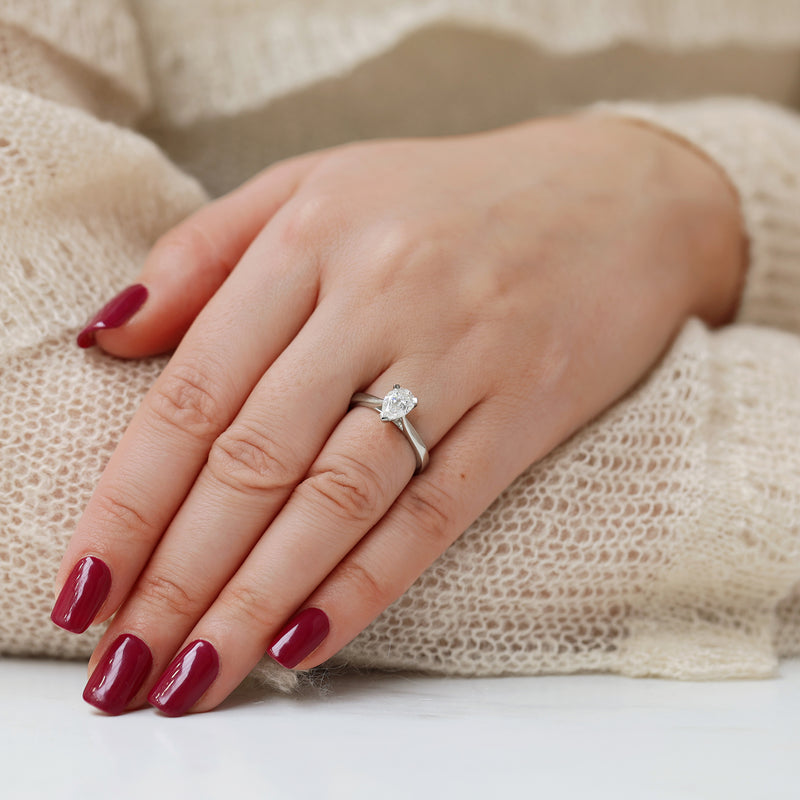 Berry's Platinum GIA Certificated Pear Cut Diamond Engagement Ring - Berry's Jewellers