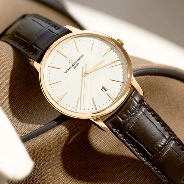 Vacheron Constantin Patrimony Self-Winding 40mm 18ct Pink Gold Silver Dial Mens Watch - Berry's Jewellers