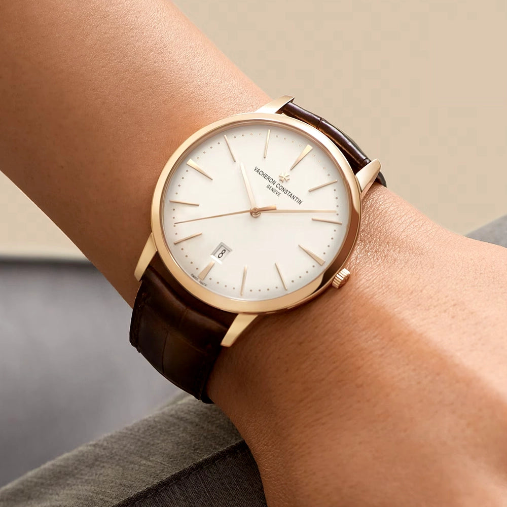 Vacheron Constantin Patrimony Self-Winding 40mm 18ct Pink Gold Silver Dial Mens Watch - Berry's Jewellers