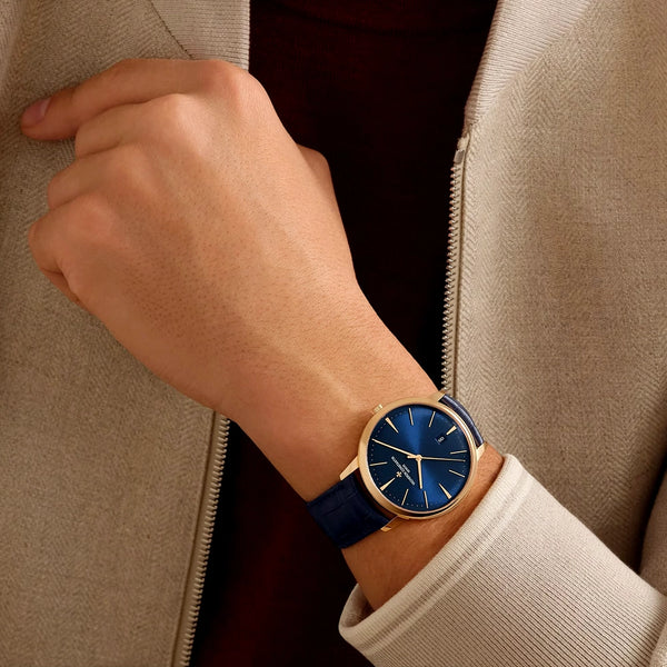 Vacheron Constantin Patrimony Self-Winding 40mm 18ct Pink Gold Blue Dial Watch - Berry's Jewellers