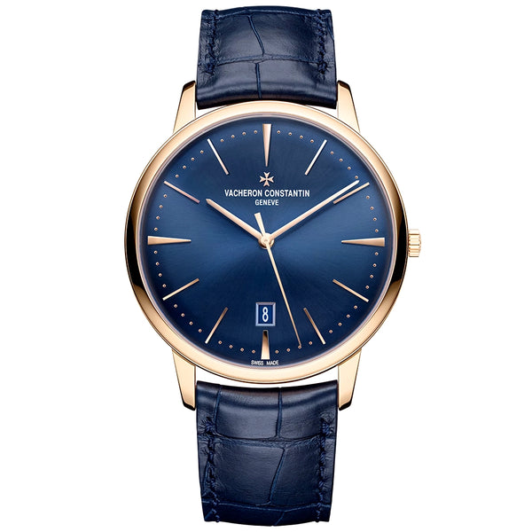 Vacheron Constantin Patrimony Self-Winding 40mm 18ct Pink Gold Blue Dial Watch - Berry's Jewellers
