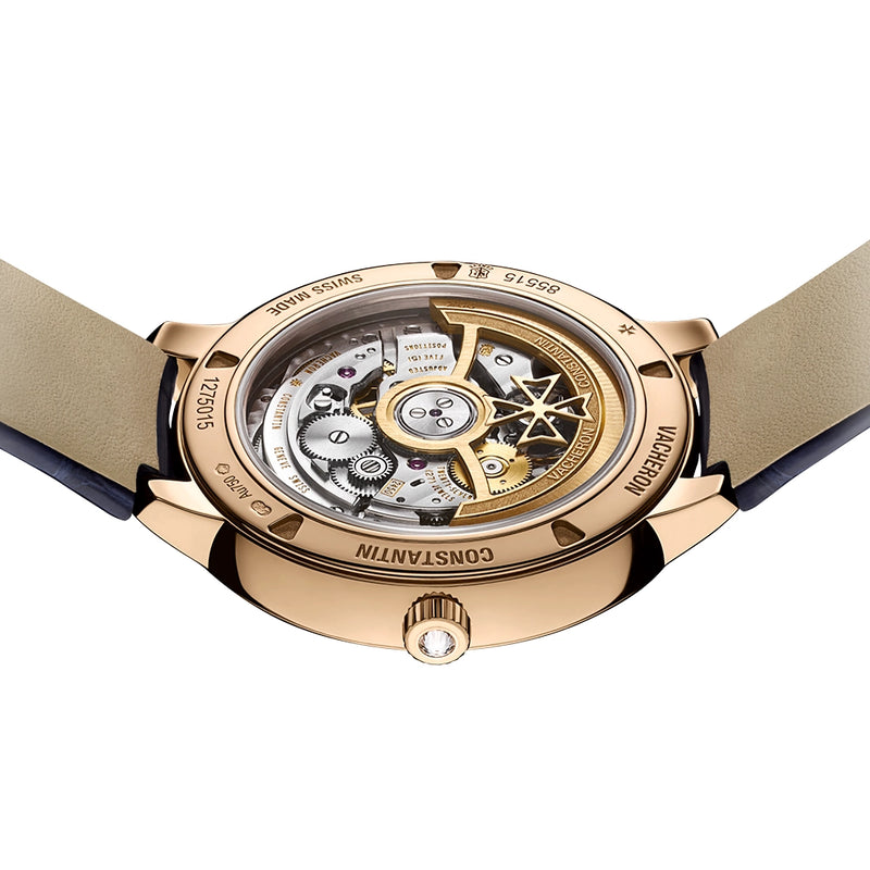 Vacheron Constantin Patrimony Self-Winding 36.5mm 18ct Pink Gold Diamond Bezel Strap Watch - Berry's Jewellers