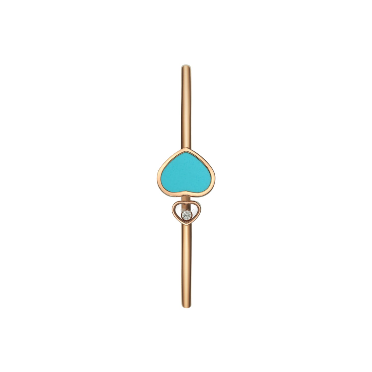 18ct Rose Gold Happy Hearts Turquoise and Diamond Bangle