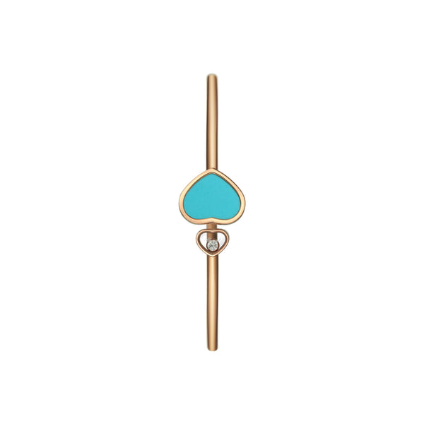 18ct Rose Gold Happy Hearts Turquoise and Diamond Bangle