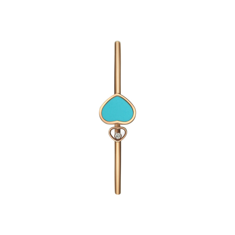 18ct Rose Gold Happy Hearts Turquoise and Diamond Bangle