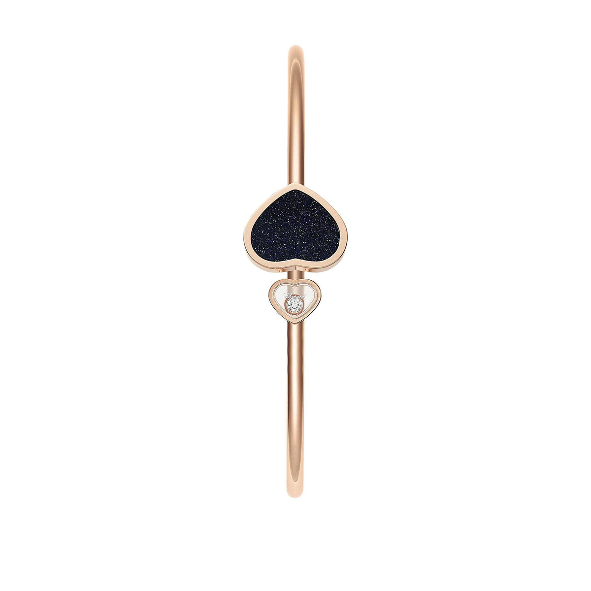 Chopard 18ct Rose Gold Happy Hearts Black Aventurine & Diamond Bangle - Berry's Jewellers