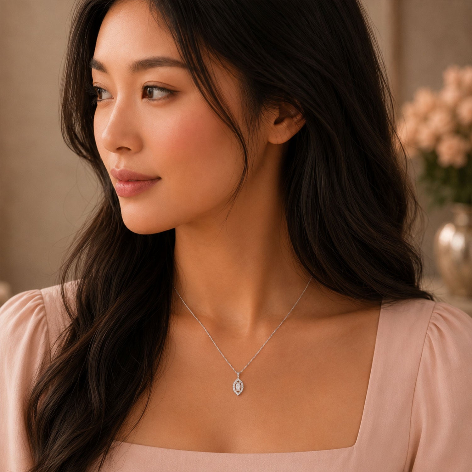 Berry's 18ct White Gold Marquise Cut Diamond Pendant - Berry's Jewellers