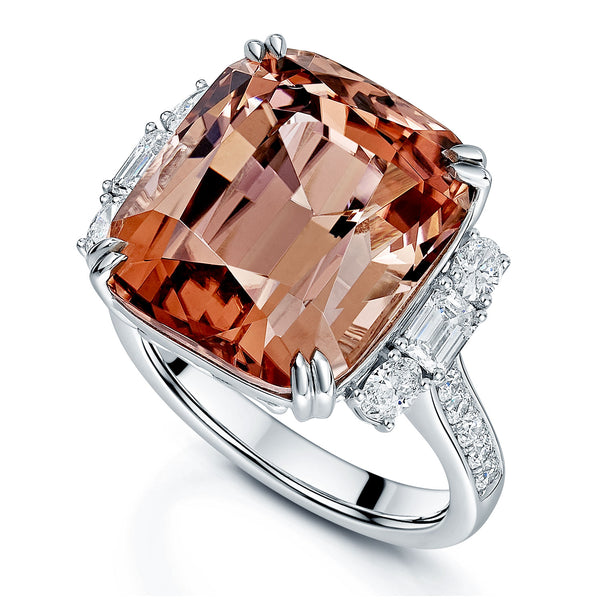Berry's Platinum Pink Tourmaline And Diamond Ring - Berry's Jewellers