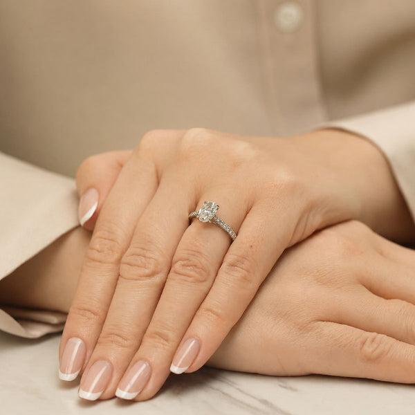 Berry's Platinum GIA Certified Oval Cut Diamond Ring With Diamond Set Shoulders - Berry's Jewellers