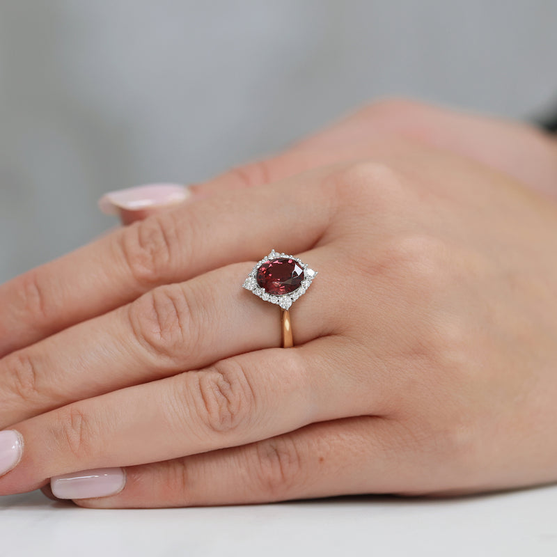Berry's 18ct Rose Gold Spinel And Diamond Cluster Ring - Berry's Jewellers