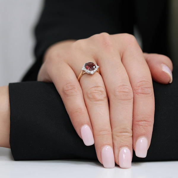 Berry's 18ct Rose Gold Spinel And Diamond Cluster Ring - Berry's Jewellers