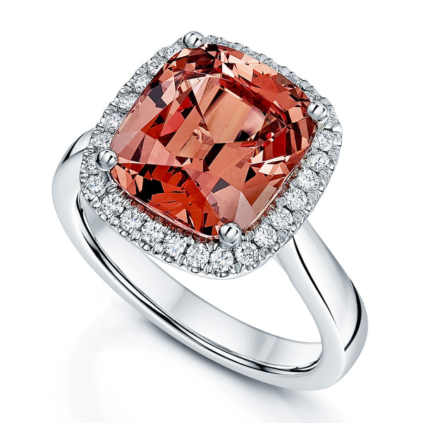 Berry's Platinum Malayan Garnet And Diamond Cluster Ring - Berry's Jewellers