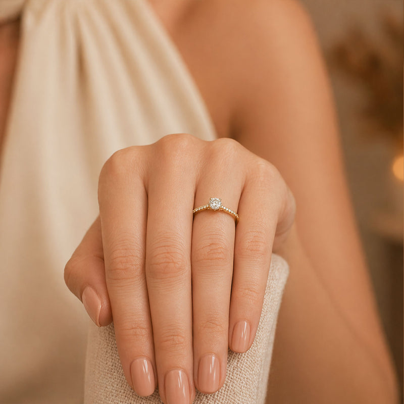 Berry's Simply Solitaire Collection 18ct Yellow Gold & Diamond Solitaire Engagement Ring With Diamond Shoulders GIA Certified 0.50 Carat - Berry's Jewellers