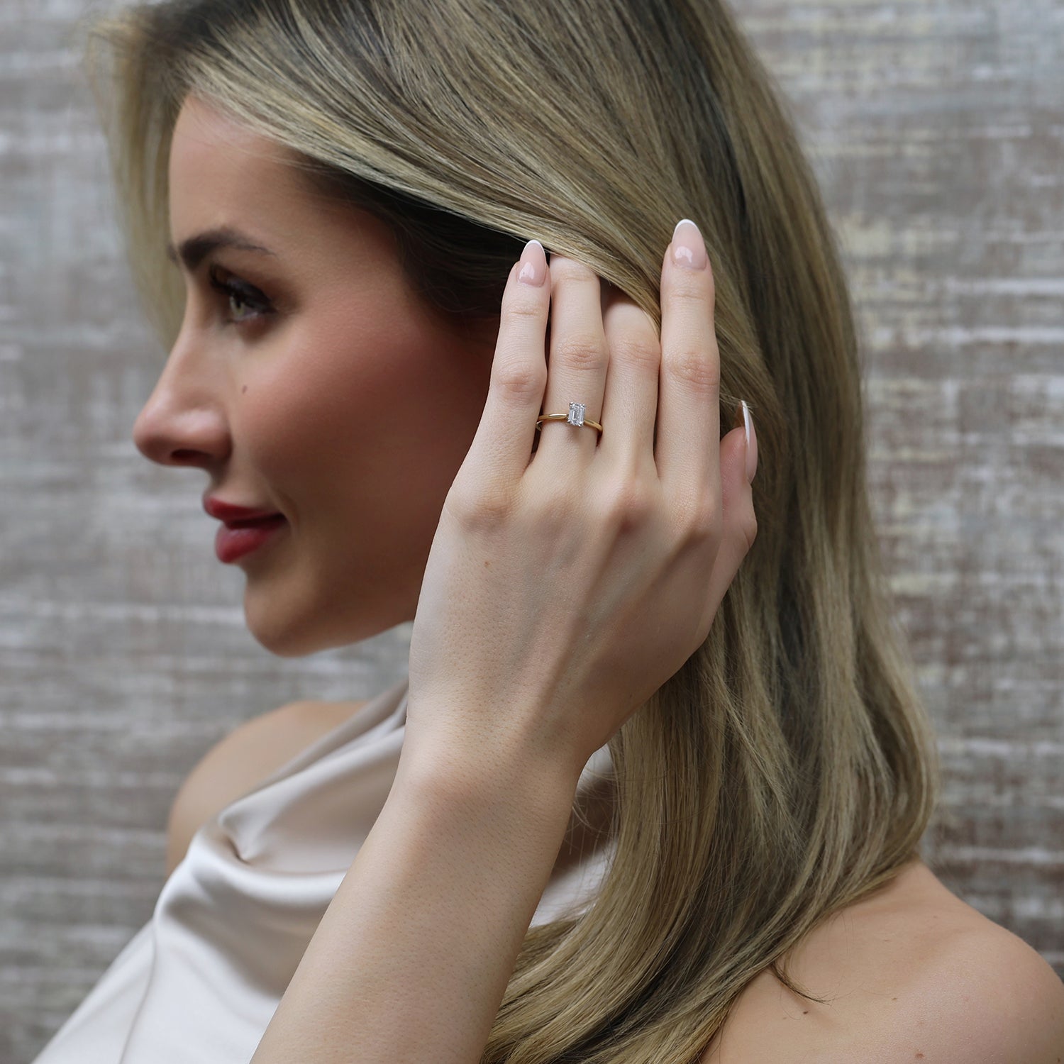 18ct Yellow Gold GIA Certificated Emerald Cut Diamond Engagement Ring