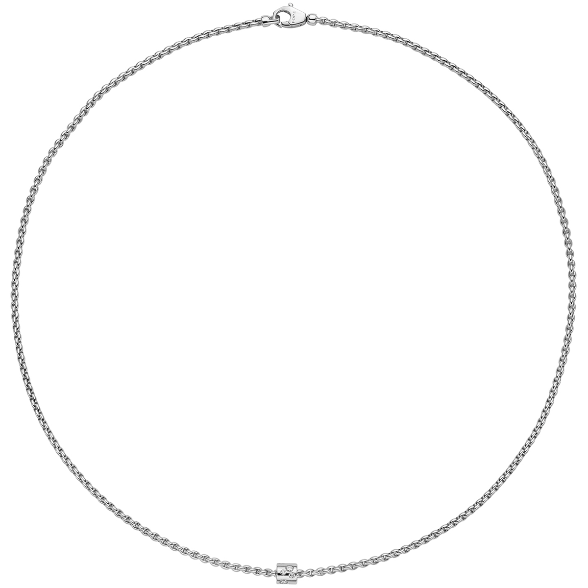 FOPE Aria 18ct White Gold Necklace With Diamond Set Rondel - Berry's Jewellers