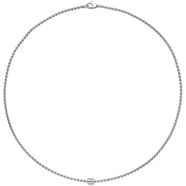 FOPE Aria 18ct White Gold Necklace With Diamond Set Rondel - Berry's Jewellers