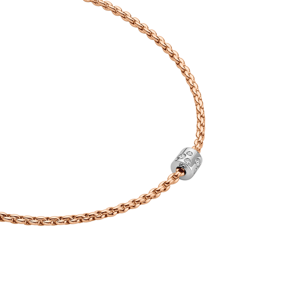 FOPE Aria 18ct Rose Gold Necklace With Diamond Set Rondel - Berry's Jewellers
