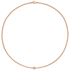 FOPE Aria 18ct Rose Gold Necklace With Diamond Set Rondel - Berry's Jewellers