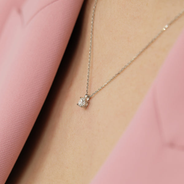 Berry's Platinum Round Brilliant Cut Diamond Single Stone Pendant - Berry's Jewellers