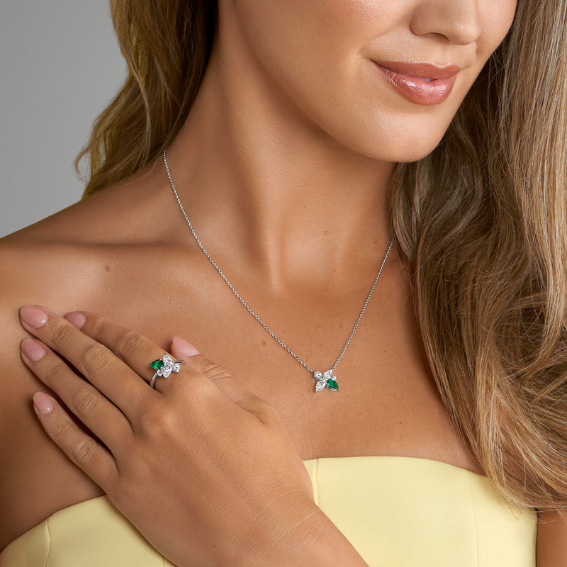 Berry's 18ct White Gold GIA Certificated Emerald And Diamond Pendant - Berry's Jewellers