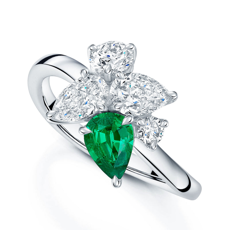 Berry's Platinum GIA Certificated Emerald And Diamond Dress Ring - Berry's Jewellers