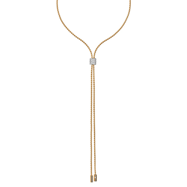 FOPE Aria 18ct Yellow Gold Slider Necklace with Pavé Diamonds - Berry's Jewellers