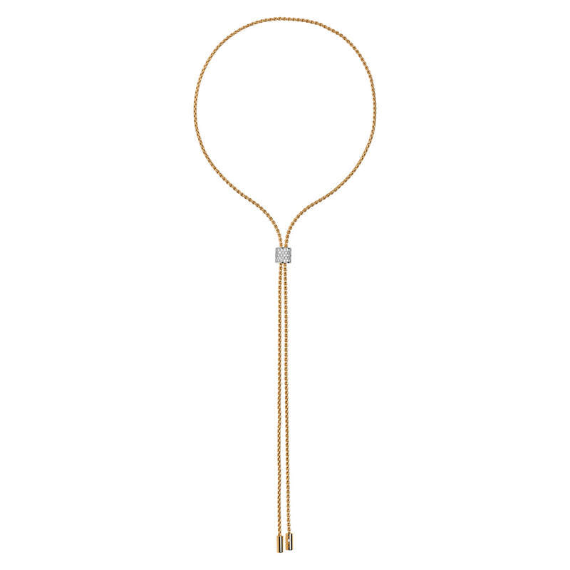 FOPE Aria 18ct Yellow Gold Slider Necklace with Pavé Diamonds - Berry's Jewellers