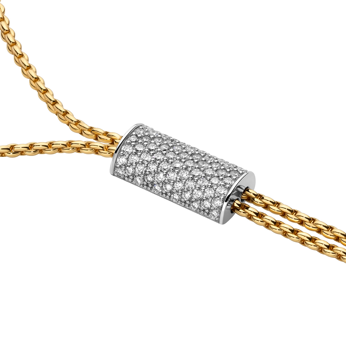 Aria 18ct Yellow Gold Pavé Set Diamond Slider Necklace