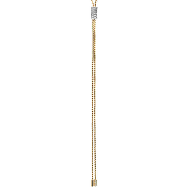 Aria 18ct Yellow Gold Pavé Set Diamond Slider Necklace