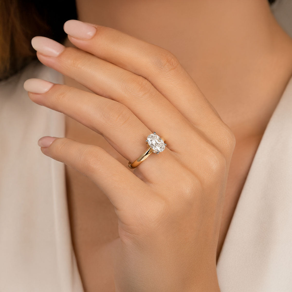 Berry's 18ct Yellow Gold GIA Certificated Oval Cut Diamond Claw Set Solitaire Ring