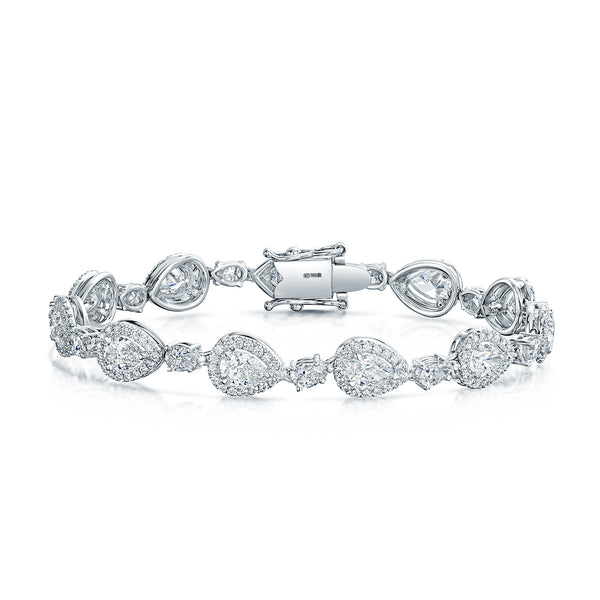 Berry's 18ct White Gold Pear Cut Halo Diamond Bracelet - Berry's Jewellers