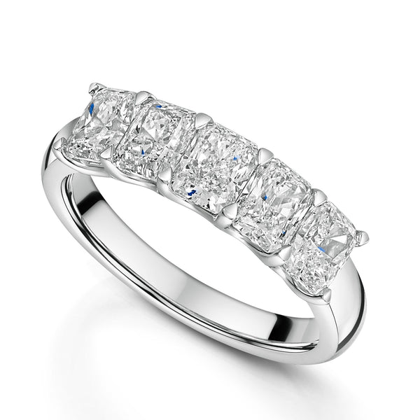 Berry's Platinum Radiant Cut Diamond Five Stone Dress Ring - Berry's Jewellers