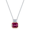 Berry's 18ct White And Rose Gold Pink Spinel And Baguette Cut Diamond Pendant - Berry's Jewellers