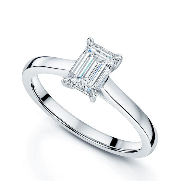 Berry's Platinum GIA Certificated Emerald Cut Diamond Engagement Ring - Berry's Jewellers