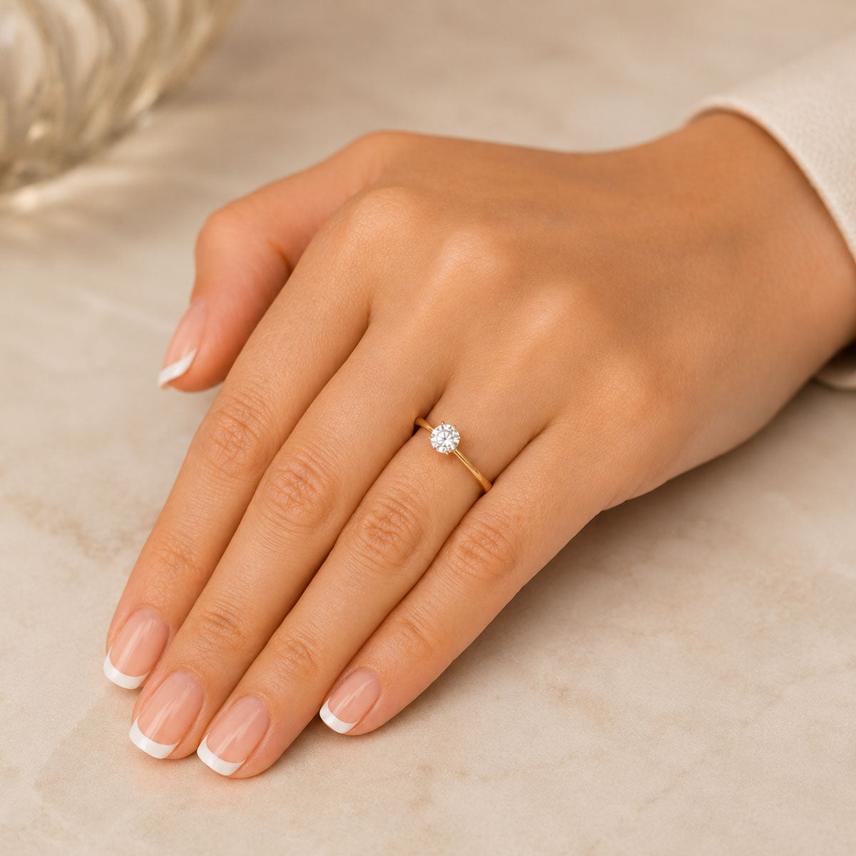 18ct Yellow Gold Round Brilliant Cut Diamond Solitaire Ring