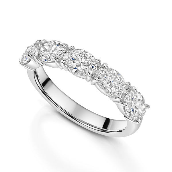 Berry's Platinum Oval Cut Diamond Five Stone Eternity Ring - Berry's Jewellers
