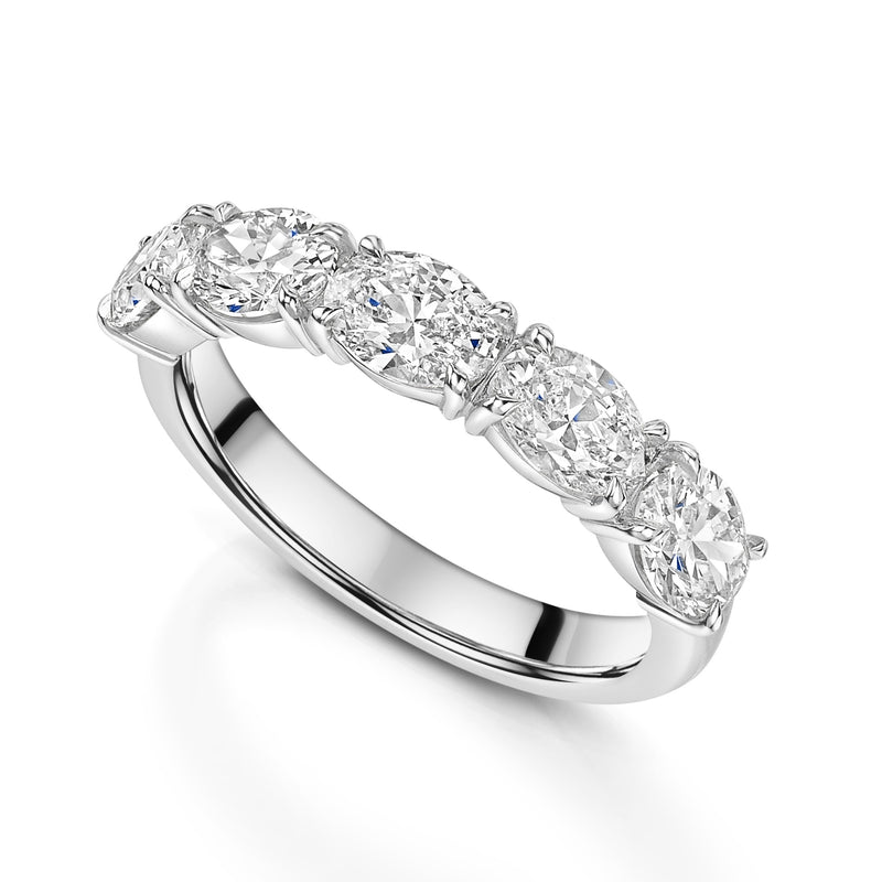 Berry's Platinum Oval Cut Diamond Five Stone Eternity Ring - Berry's Jewellers