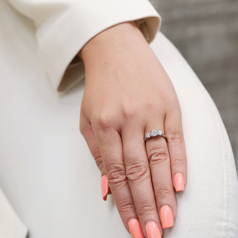 Berry's Platinum Round Brilliant Cut Diamond Three Stone Ring - Berry's Jewellers