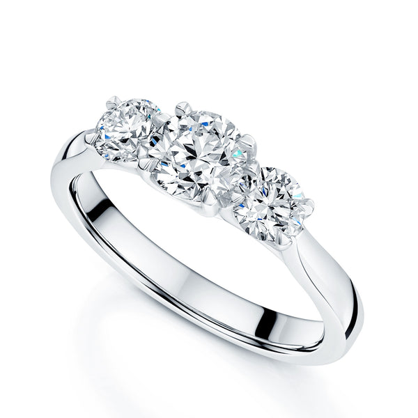 Berry's Platinum Round Brilliant Cut Diamond Three Stone Ring - Berry's Jewellers