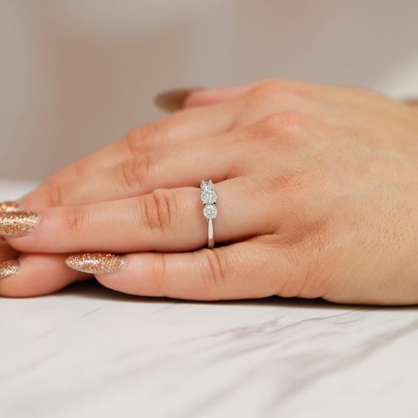 Berry's Platinum GIA Certificated Round Brilliant Cut Diamond Three Stone Ring - Berry's Jewellers