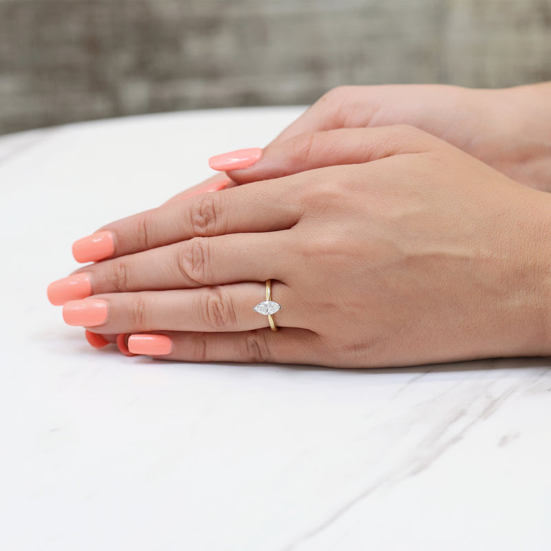 Berry's 18ct Yellow Gold Marquise Cut Diamond Engagement Ring - Berry's Jewellers