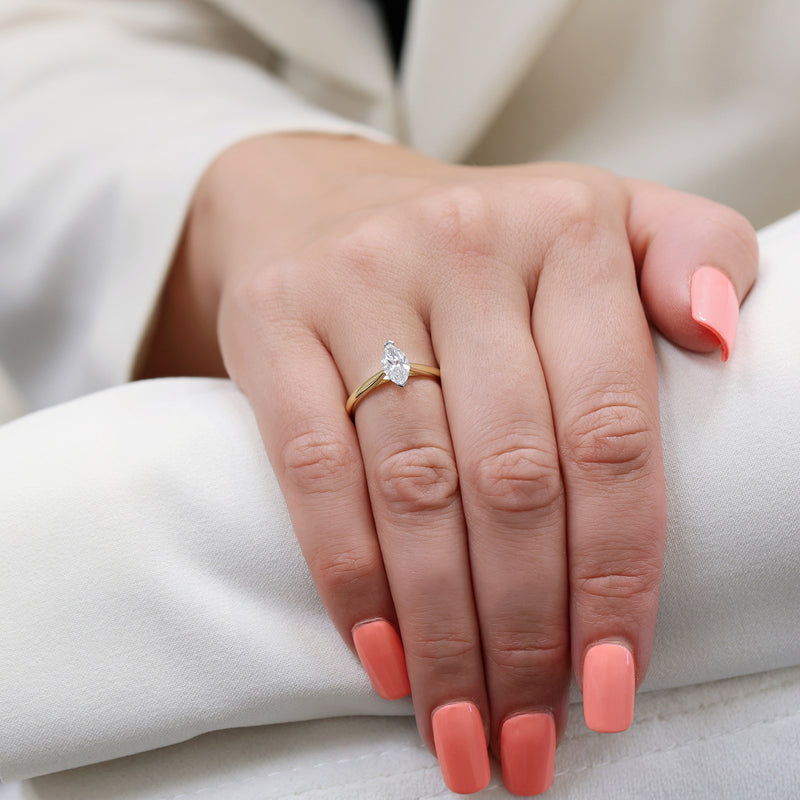 Berry's 18ct Yellow Gold Marquise Cut Diamond Engagement Ring - Berry's Jewellers