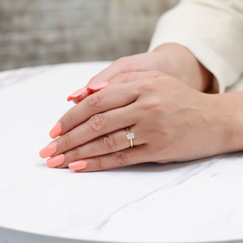 Berry's 18ct Yellow Gold Emerald Cut Diamond Engagement Ring - Berry's Jewellers